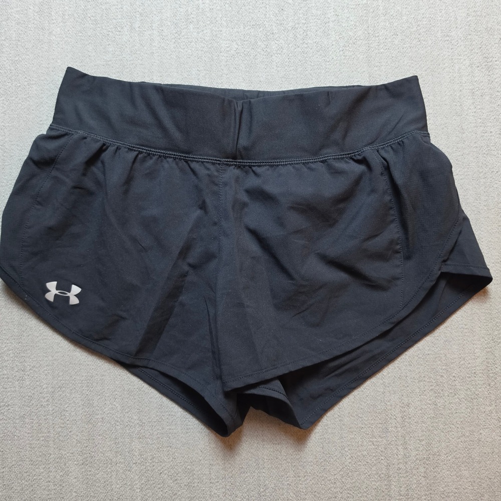 Under Armour Running Shorts Women Medium Black HeatGear Athletic Activewear